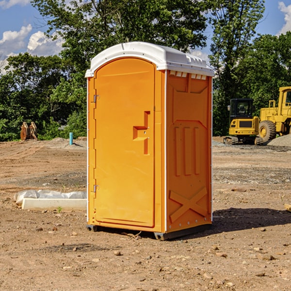 can i customize the exterior of the porta potties with my event logo or branding in Gibson